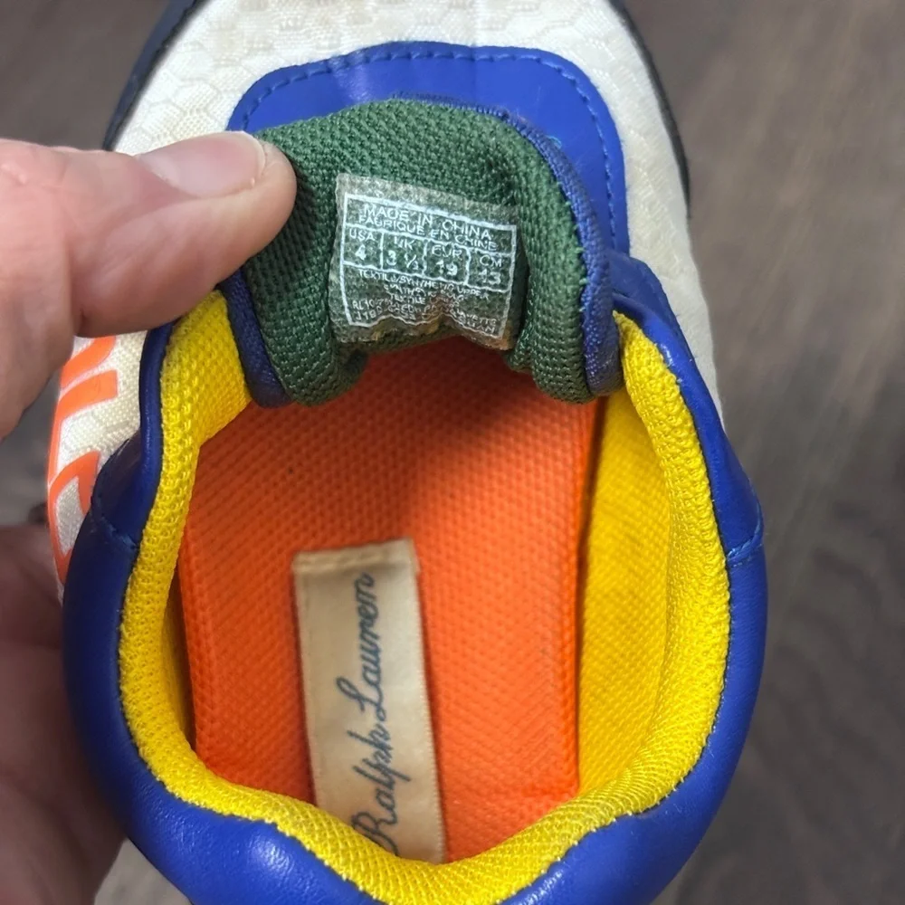 Ralph Lauren Kids Sz 4 Sneakers in Blue, Orange, and Yellow, GUC